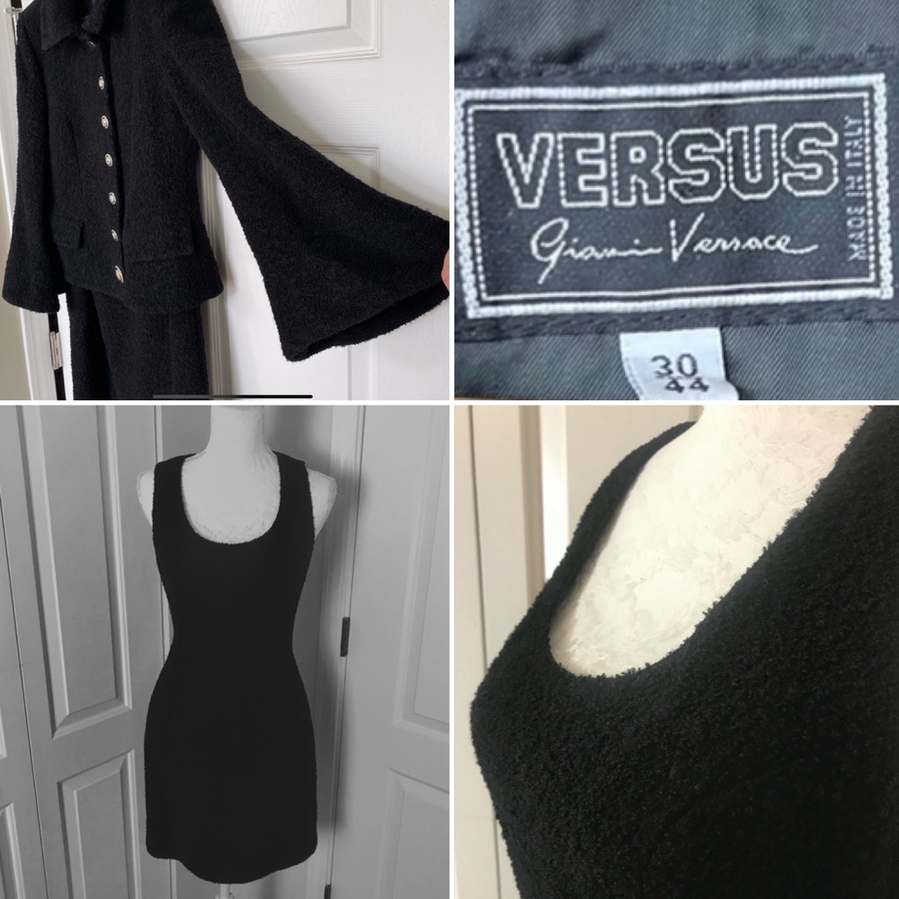 GIANNI VERSACE Versus VINTAGE LBD Dress. Little Black Dress + Jacket. Like NEW